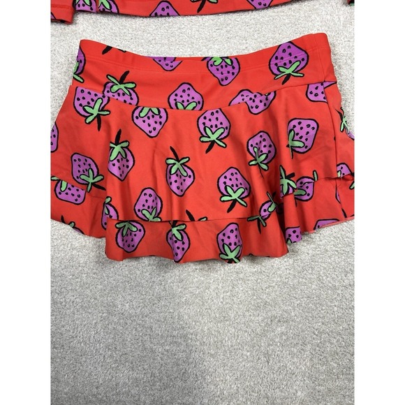 Hannah‎ Anderson Kids Bathing Suit Strawberry Print Ruffled Bottom Size 8 - Picture 5 of 10